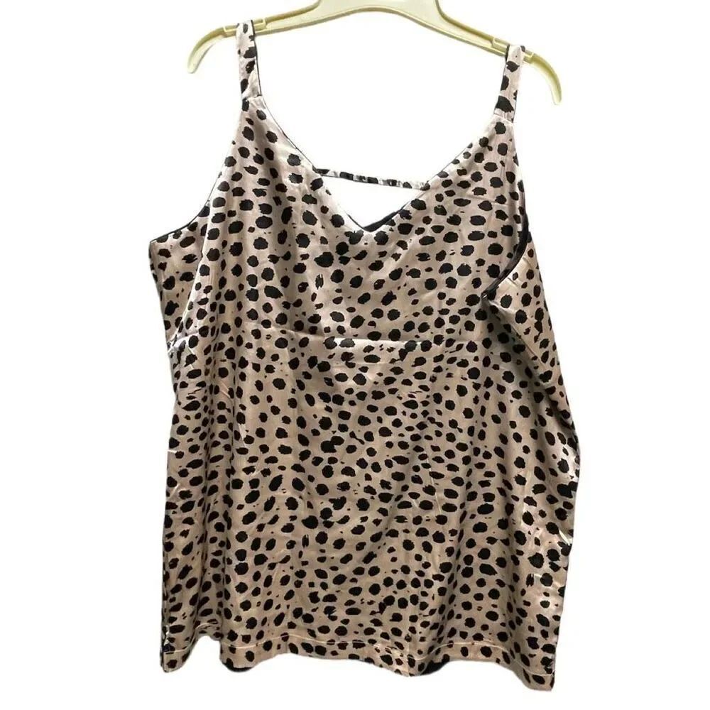 Serra sizeโXL reversible tank silky animal print to black
